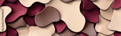 Abstract burgundy beige color shapes background 
