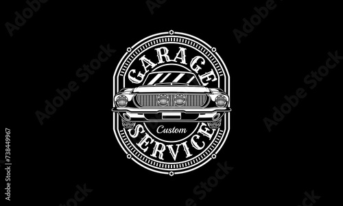 Vintage car emblem. Car badge logo