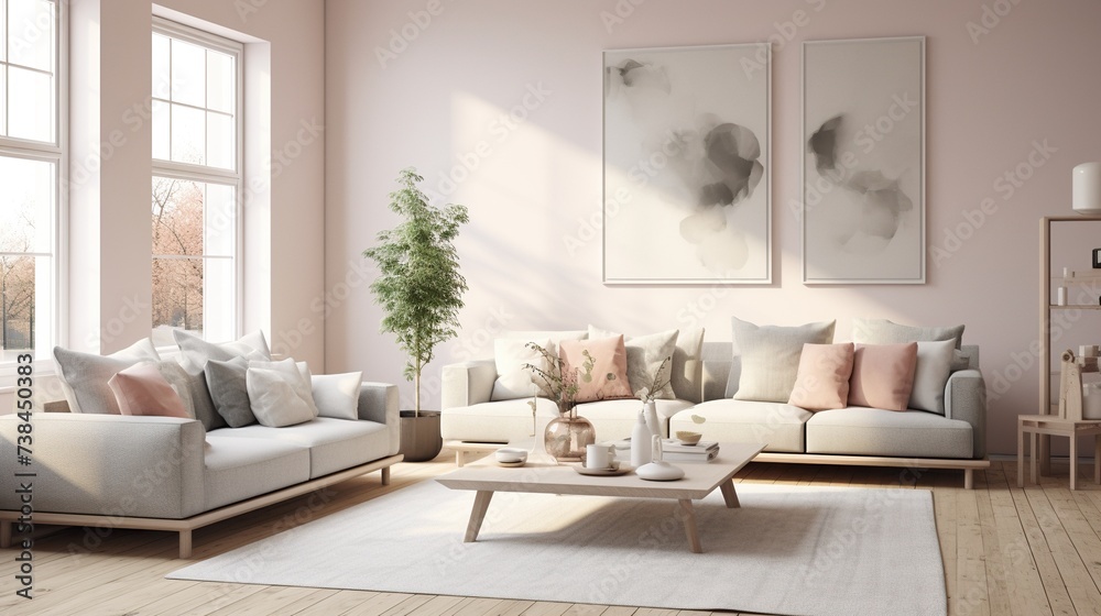 Interior design of modern living room with sophisticated composition Interior design of modern living room with sophisticated composition