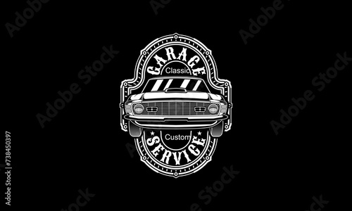 Vintage car emblem. Car badge logo