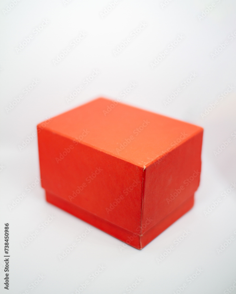 Fototapeta premium red box on white background, close up