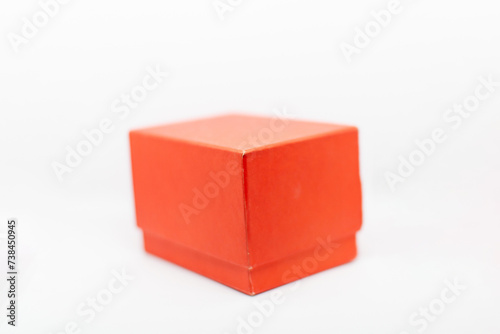 orange cube isolated on a white background