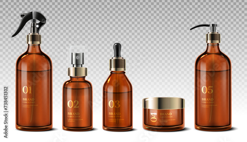 Cosmetic bottle product collection set