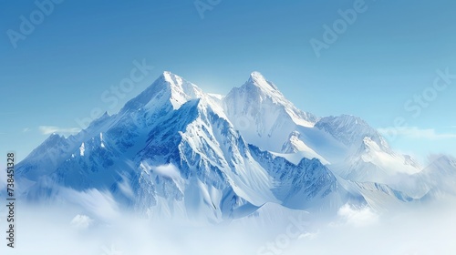 Winter snow covered mountain peaks in Europe. Great place for winter sports photo