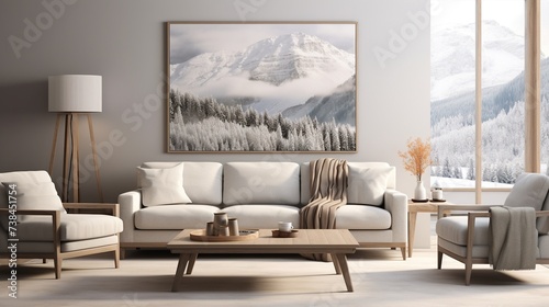 Interior design of modern sophisticated living room inspired with scandinavian elegance  © Faisal