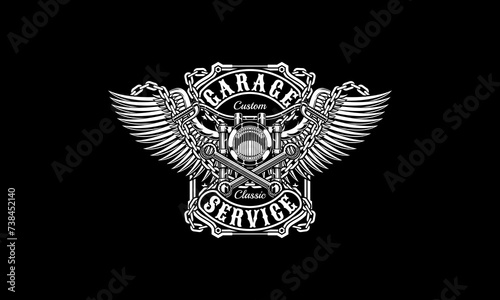 Motorcycle club emblem, motor club logo