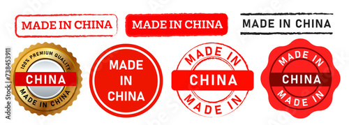 Made in China rectangle and circle stamp label sticker sign product Chinese product