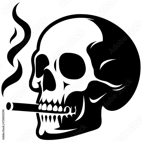 Cigarette and skull logo