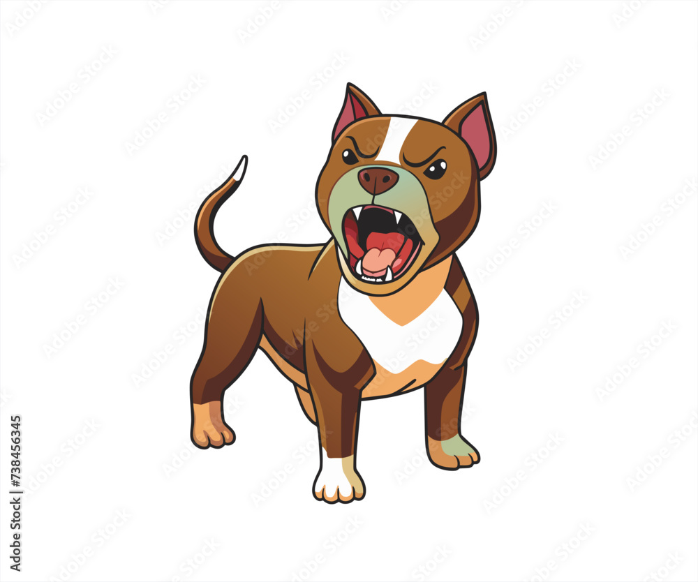 character dog with angry expresion mascot illustration