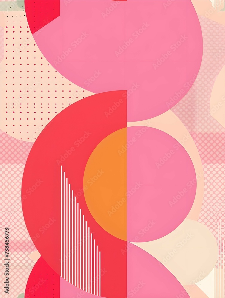 Abstract Geometric Pattern on Pink Background Abstract Geometric Pattern on Pink Background