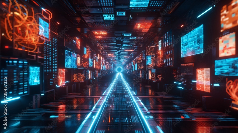 Fototapeta premium information technology and future world