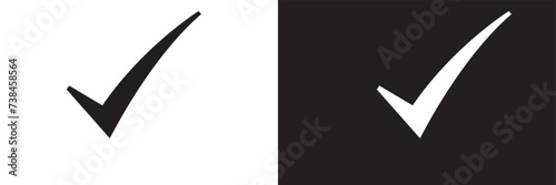 Check mark icon vector. Check mark sign symbol in trendy flat style. Check mark vector icon illustration isolated on white and black background photo