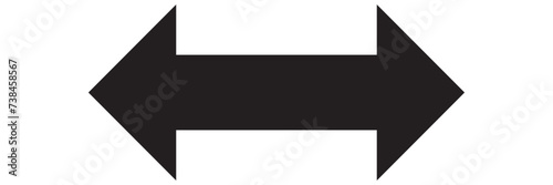 Double arrow icon, two side simple icon vector, black Arrow Isolated on black backgound