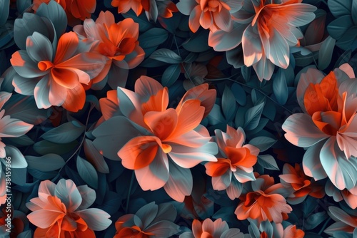 Colorful flowers illustration . 