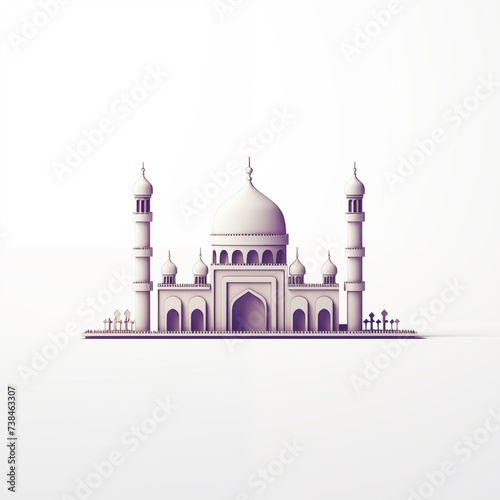 mosque logo with building dome on white background. Islamic building landmark icon Isolated illustration for travel business