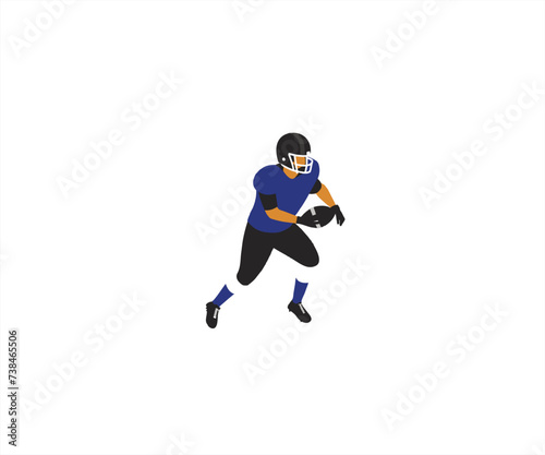 american football player flat design