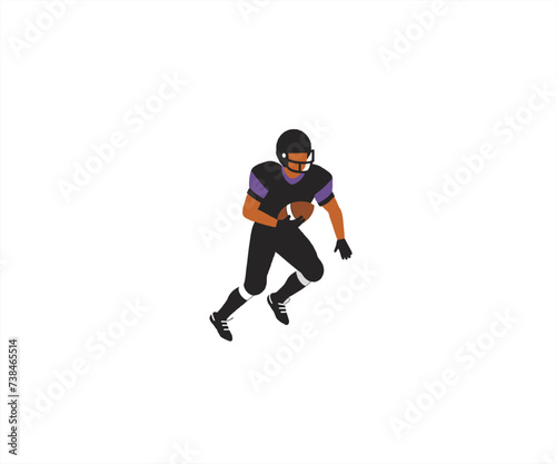 american football player flat design