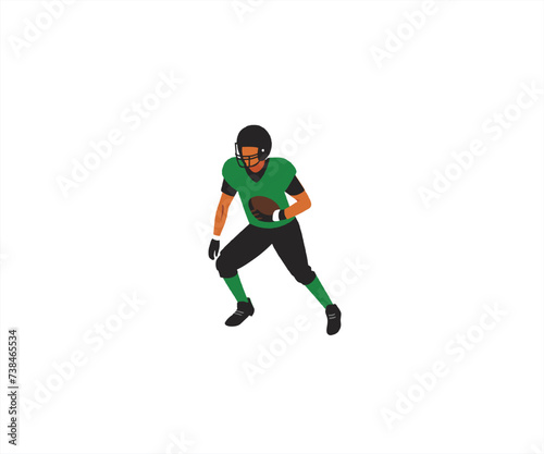 american football player flat design