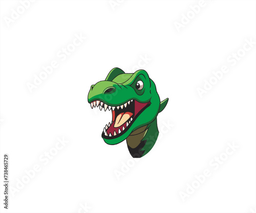 character head t rex mascot illustration