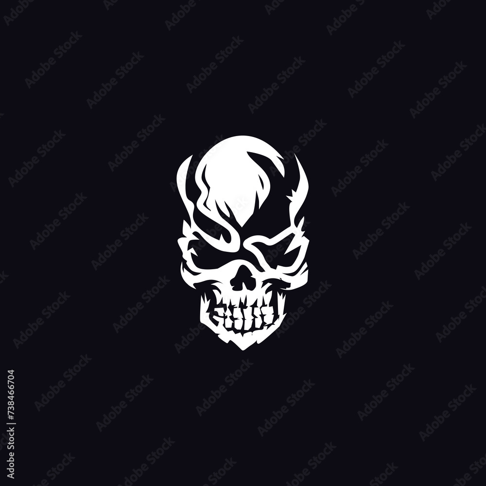 Cool skull logo. Luxury skull vector illustration.