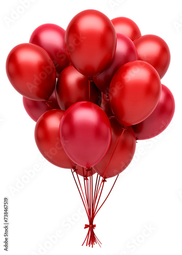 Red, blu, golden, pink, green and gold balloons and golden confetti. Vector glossy realistic baloon on transparent background