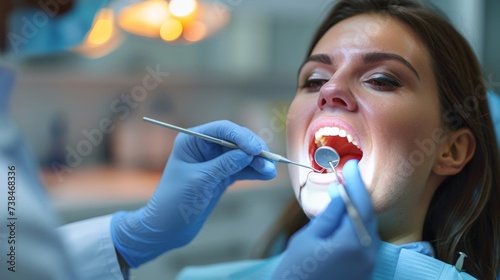 a dentist performing a dental procedure  demonstrating care and expertise in a modern dental clinic