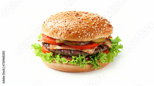 Hamburger or Burger isolate on white background.