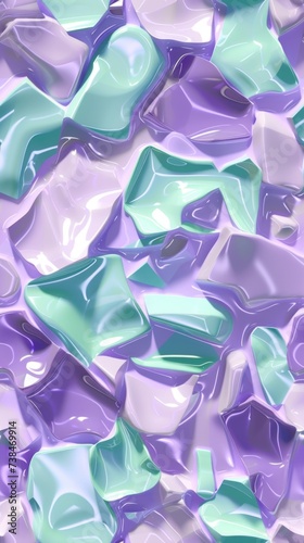 Abstract lavender and mint color shapes background . Vertical background 