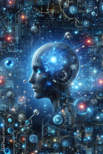 advanced artificial intelligence for the future rise in technological singularity using deep learning algorithms © Borneo