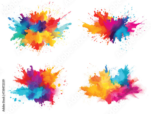 set of watercolor splashes