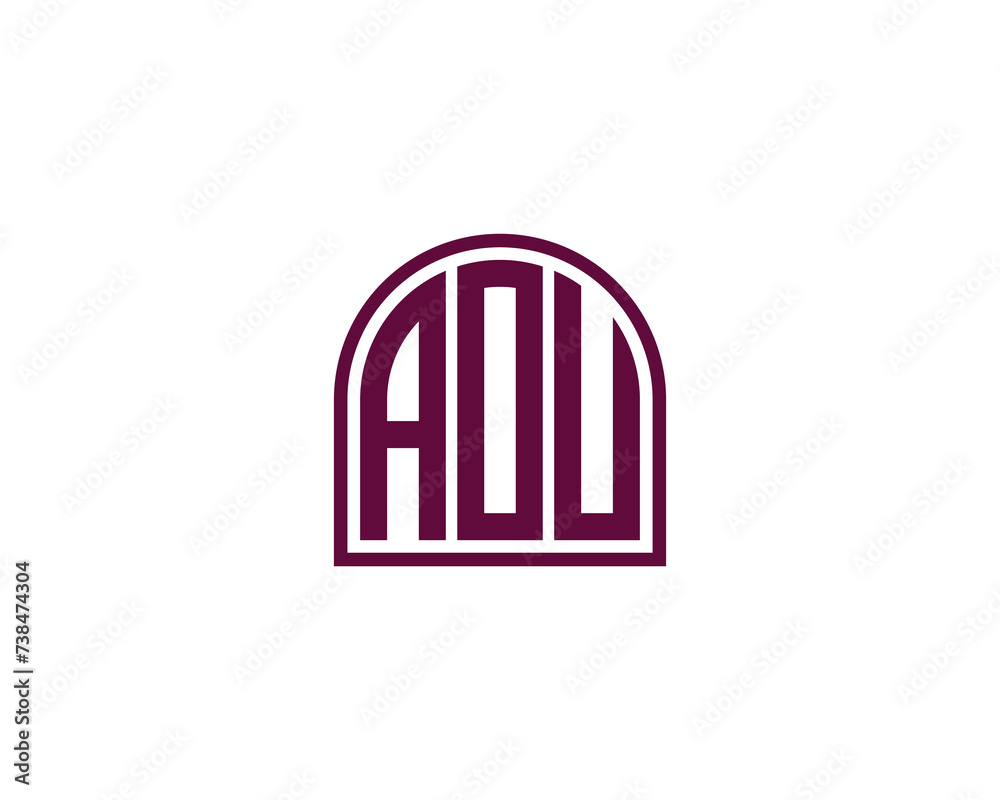 AOU logo design vector template