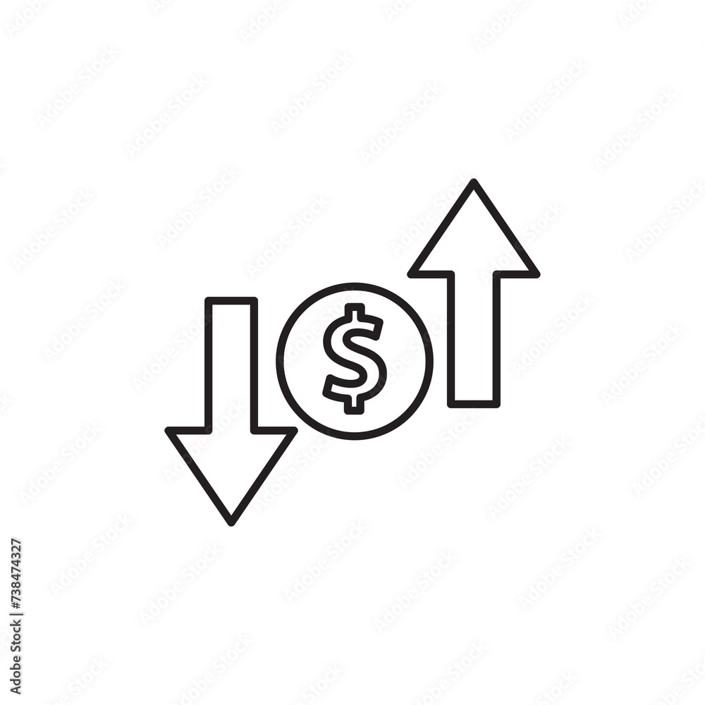 Operating profit and loss icon. simple liner icon on white background..eps Operating profit and loss icon. simple liner icon on white background..eps