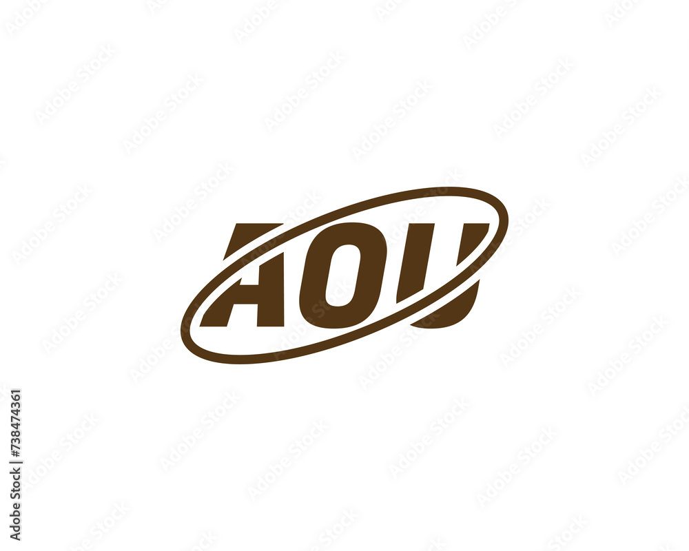 AOU logo design vector template