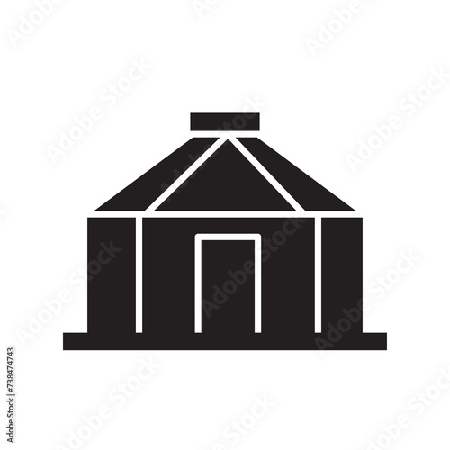 Yurt vector icon black simple illustration on white background..eps