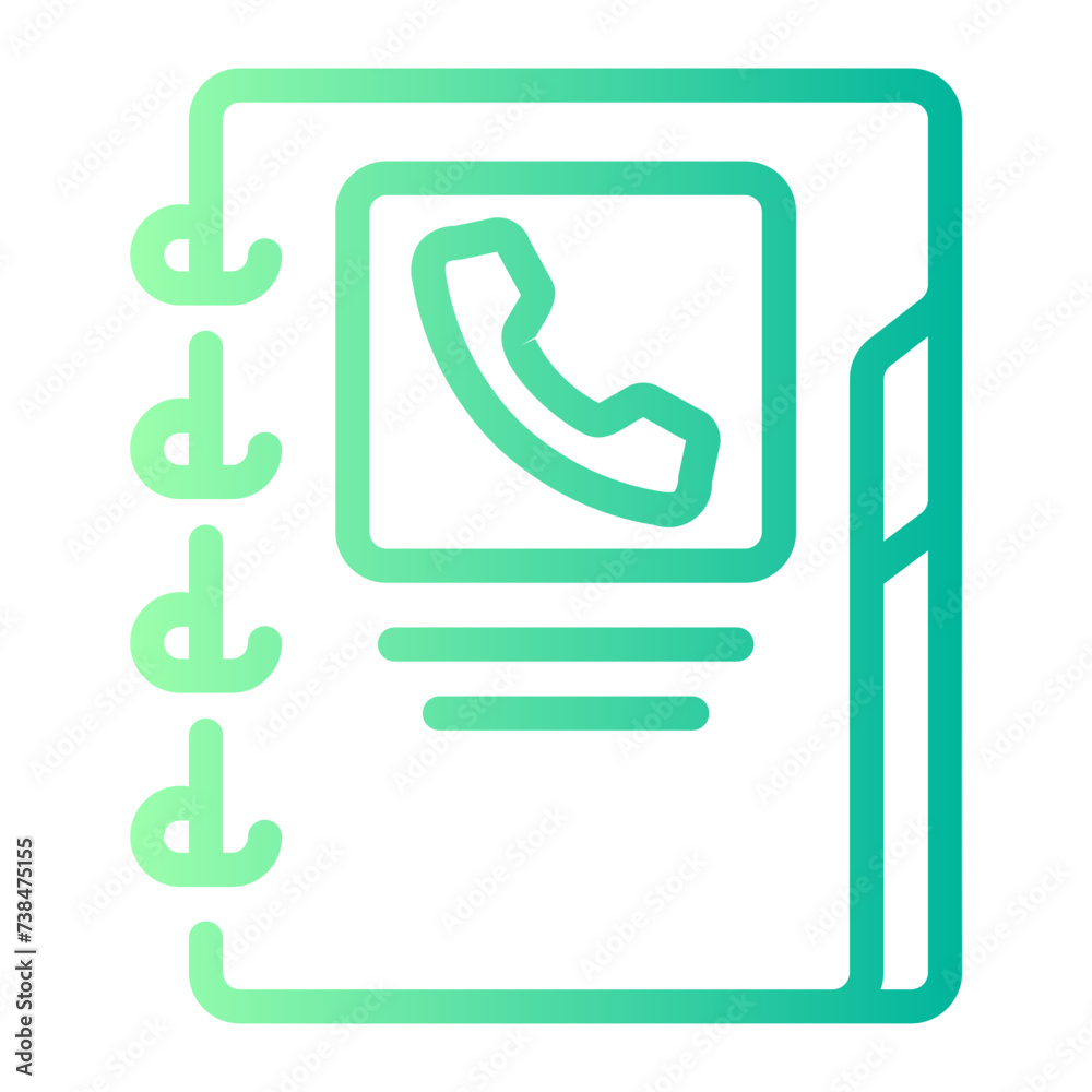phone book Line Gradient Icon phone book Line Gradient Icon