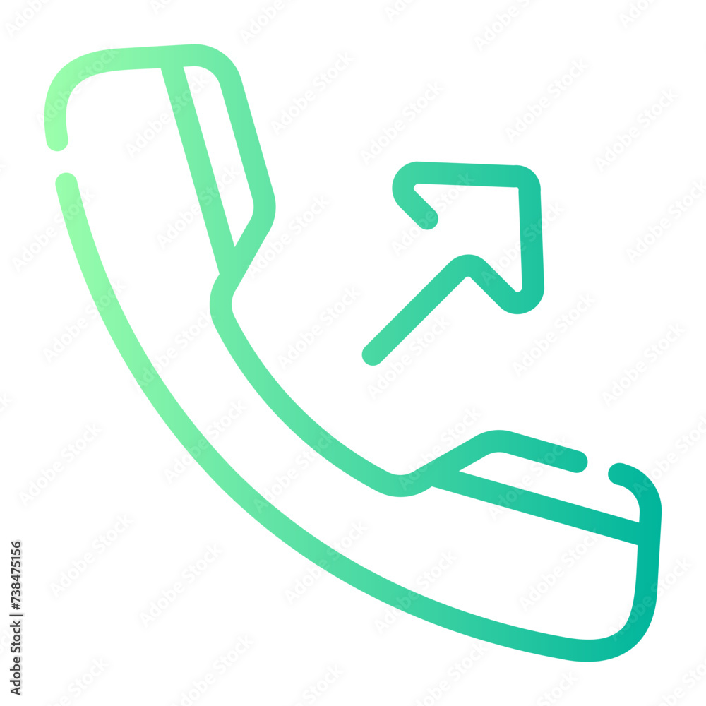 outgoing call Line Gradient Icon outgoing call Line Gradient Icon