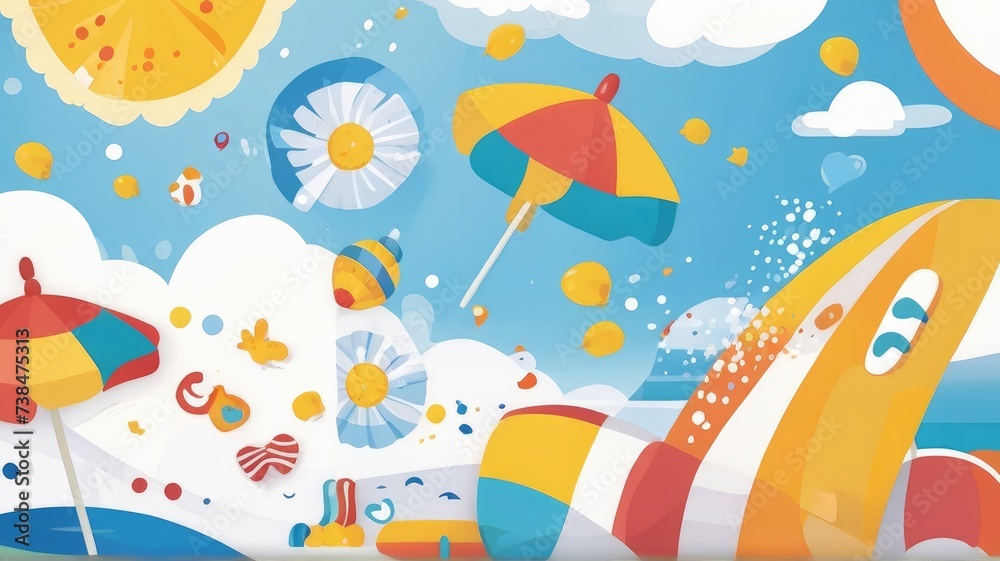 Naklejka premium beach illustration