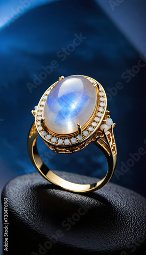 Moonstone Jewelry, Gemstone, Precious, White, Luxury, Fashion, Accessories, Necklace, Earrings, Bracelet, Ring, Glamour, Sparkle, Gem, Elegant, AI Generated