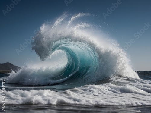 abstract waves moving clear blue water or liquid wave splash with droplets on transparent background © Lance