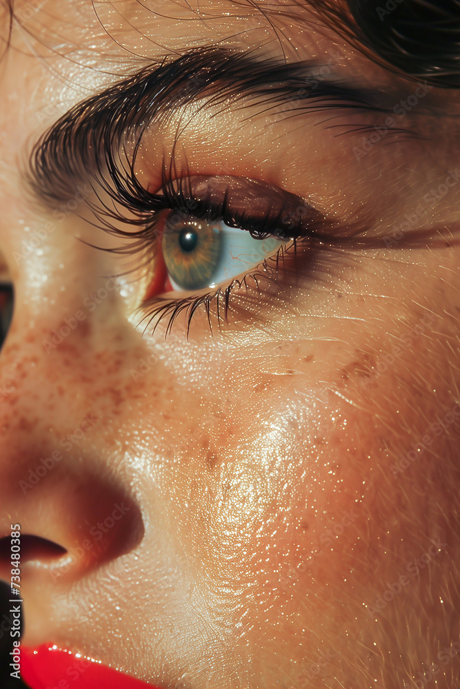 close up of eye with makeup