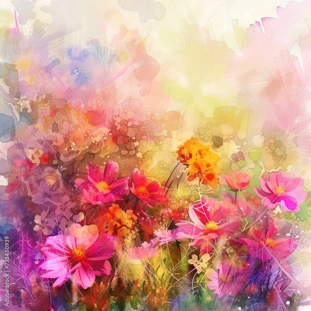 Obraz premium Watercolor Blooming Garden