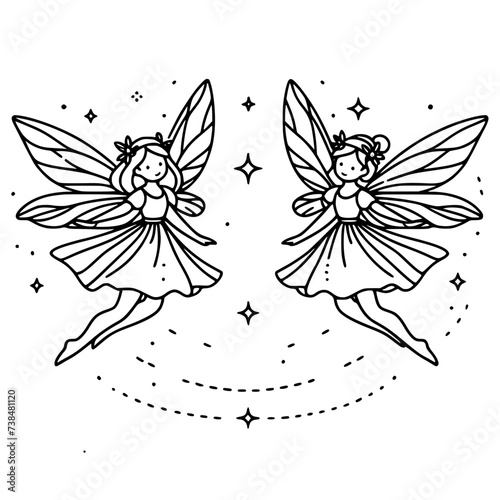 black and white fairy for your design