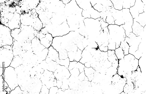 a black and white vintage of cracked concrete scribble effect, old wall background crack vector, grunge texture, Fractured texture ground