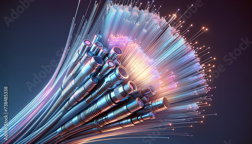 Fiber Optics: Y2K Aesthetics and Tranquil Chromatics in Photorealistic Image