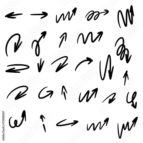 hand drawn arrows, vector © glebpint