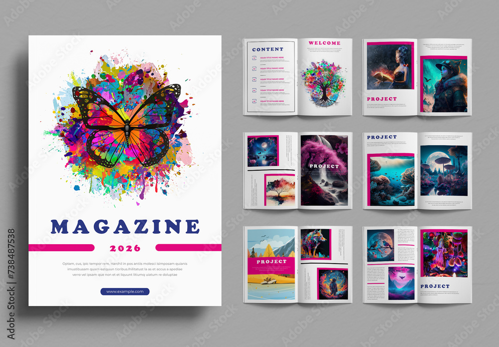 Magazine Template Layout Stock Template | Adobe Stock