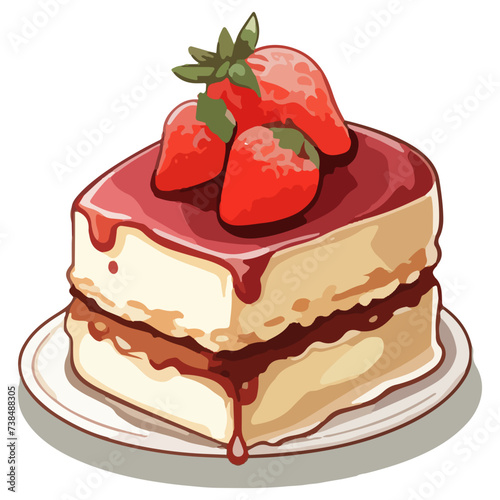 Tiramisu cake with strawberry