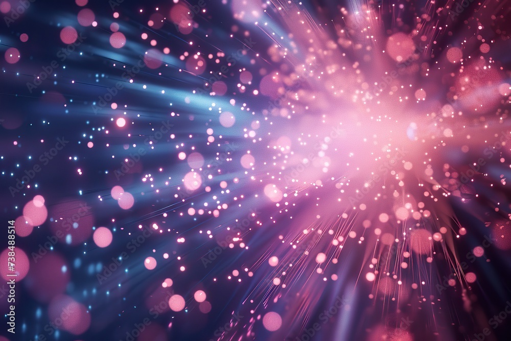 Naklejka premium defocused image of fiber optics lights abstract banner for designer background