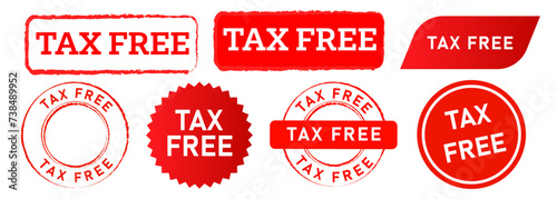 tax free rectangle and circle stamp label sticker sign information costless untaxed