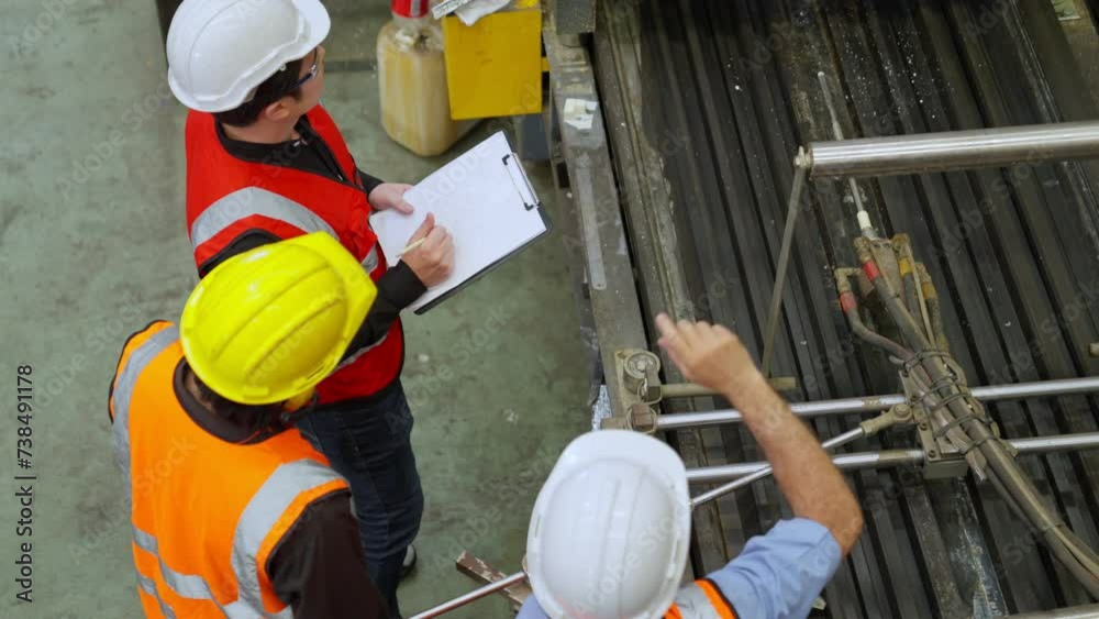 custom made wallpaper toronto digitalTeam of engineer or worker man working in a factory with heavy machinery. Industrial Specialist Standing in a Metal Construction Manufacture. technicians and assistant workers in warehouse.